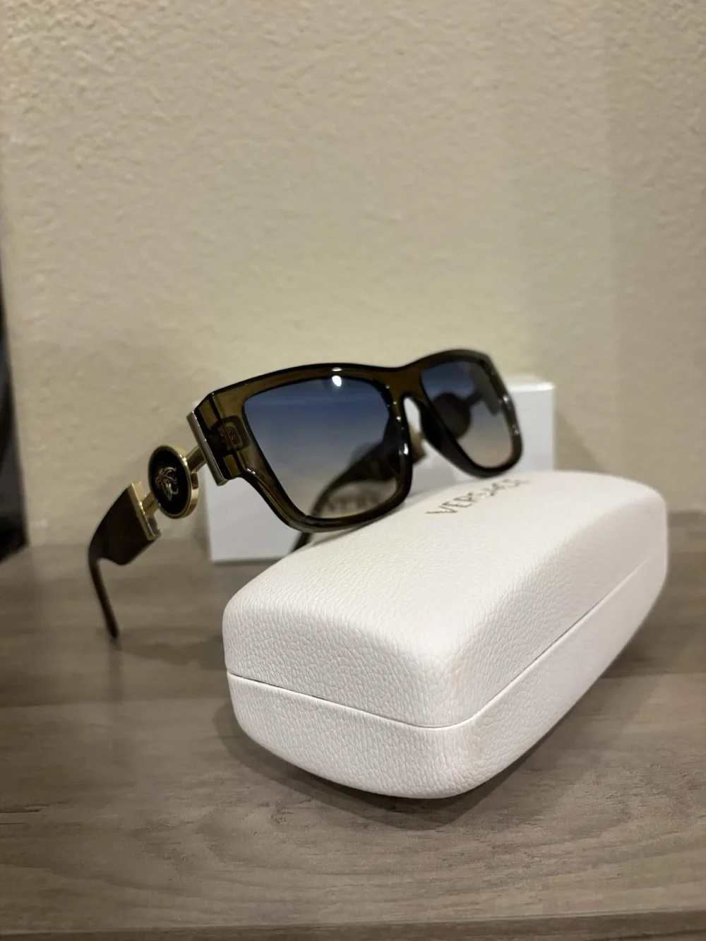 Versace Brown and Gold Medallion Men’s Sunglasses